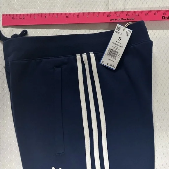 ADIDAS 3 Stripe Fleece Jogger Pants Adicolor Size S Mens Indigo Navy IM9319 NWT - Picture 11 of 13